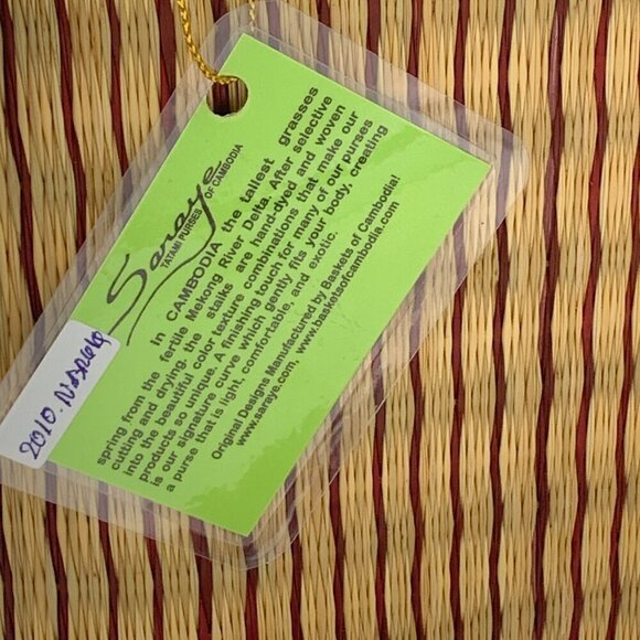 Saraye Black Curved Tatami Style Avi Purse Handmade Cambodia - Picture 3 of 11